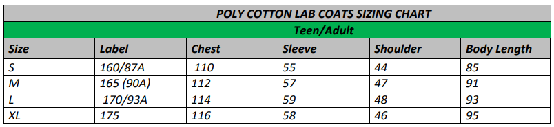 Poly Cotton Lab Coat - Adult